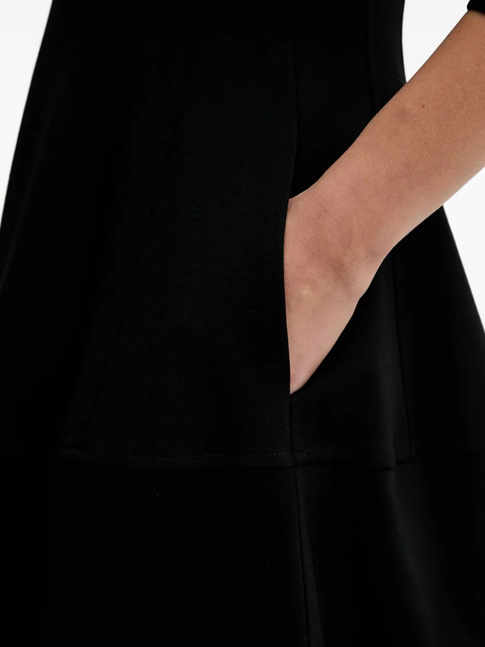 Liviana Conti Fleur midi-jurk met shirtkraag en zijzak Zwart