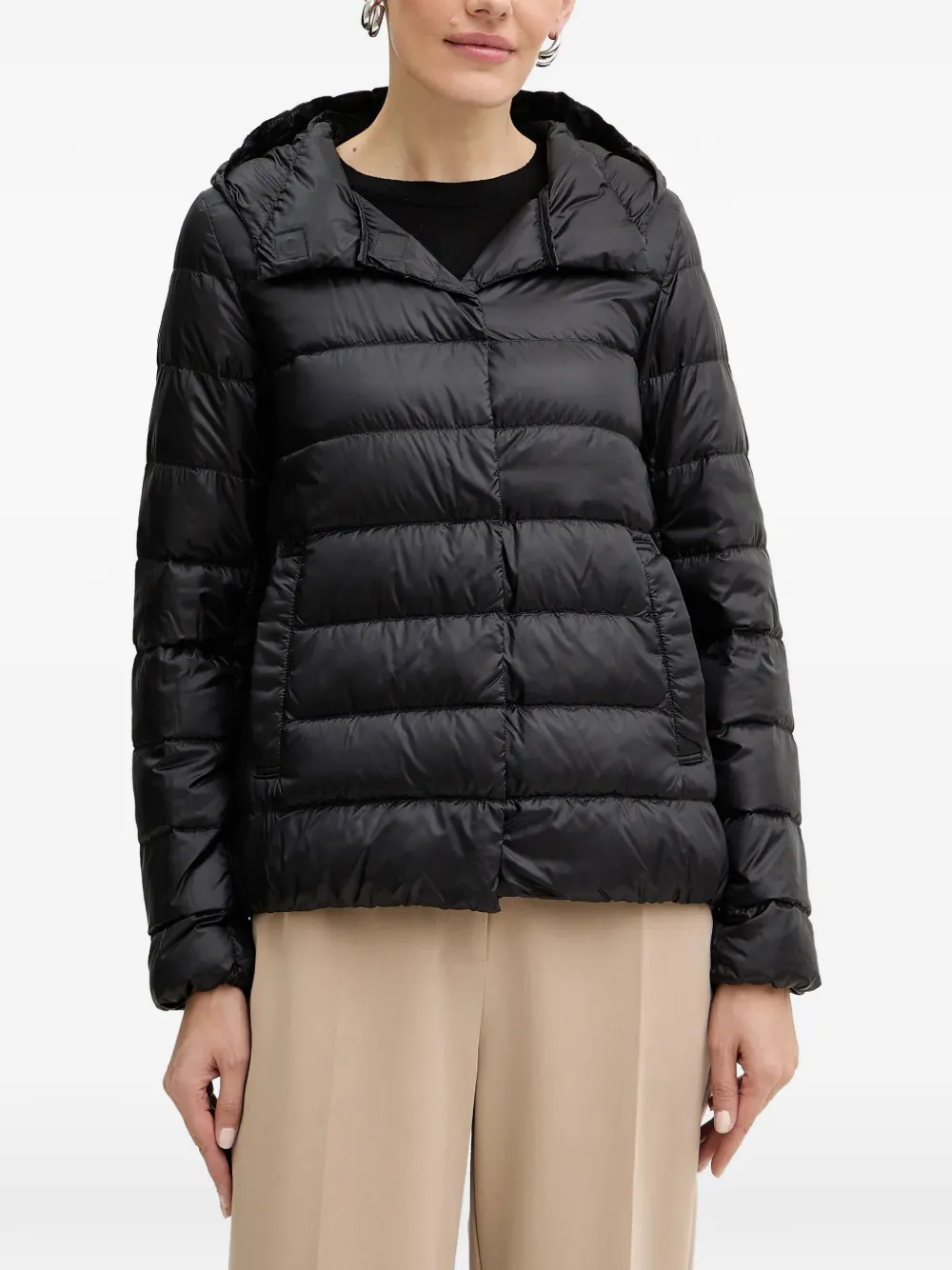 Liviana Conti hooded quilted jacket - Nero