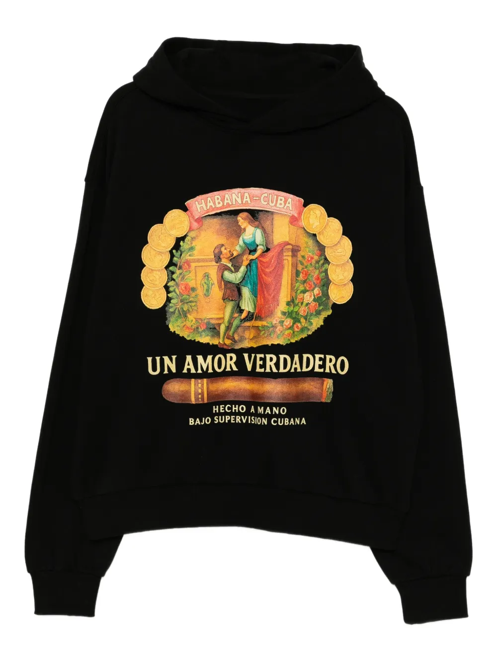 Melt sudadera estampada con capucha | negro | Image 1