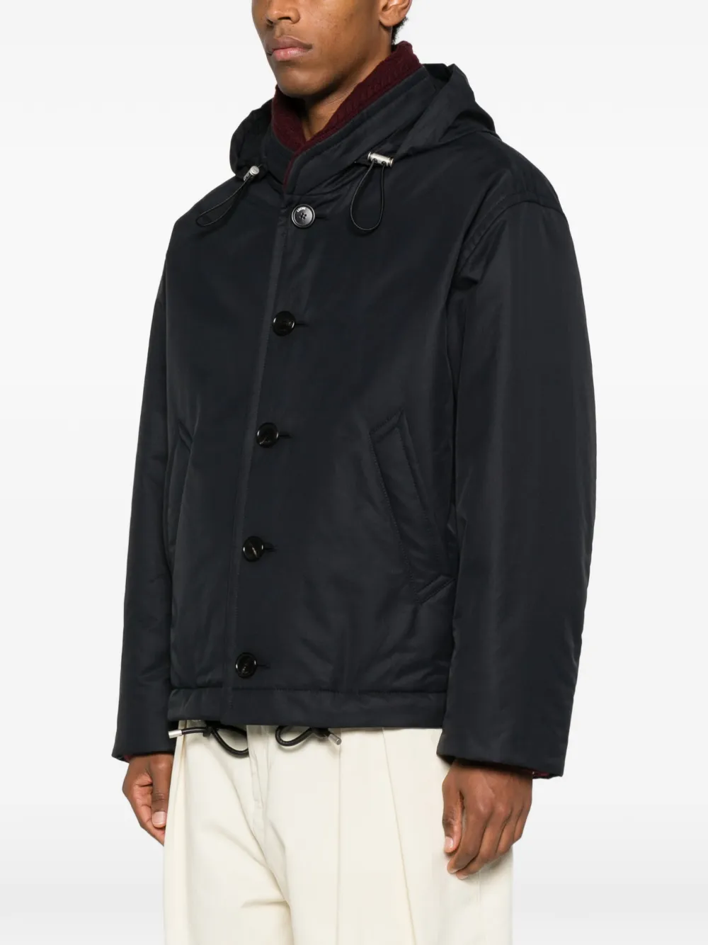 LOEWE Padded Jacket in Technical Cotton in Blue, view 3