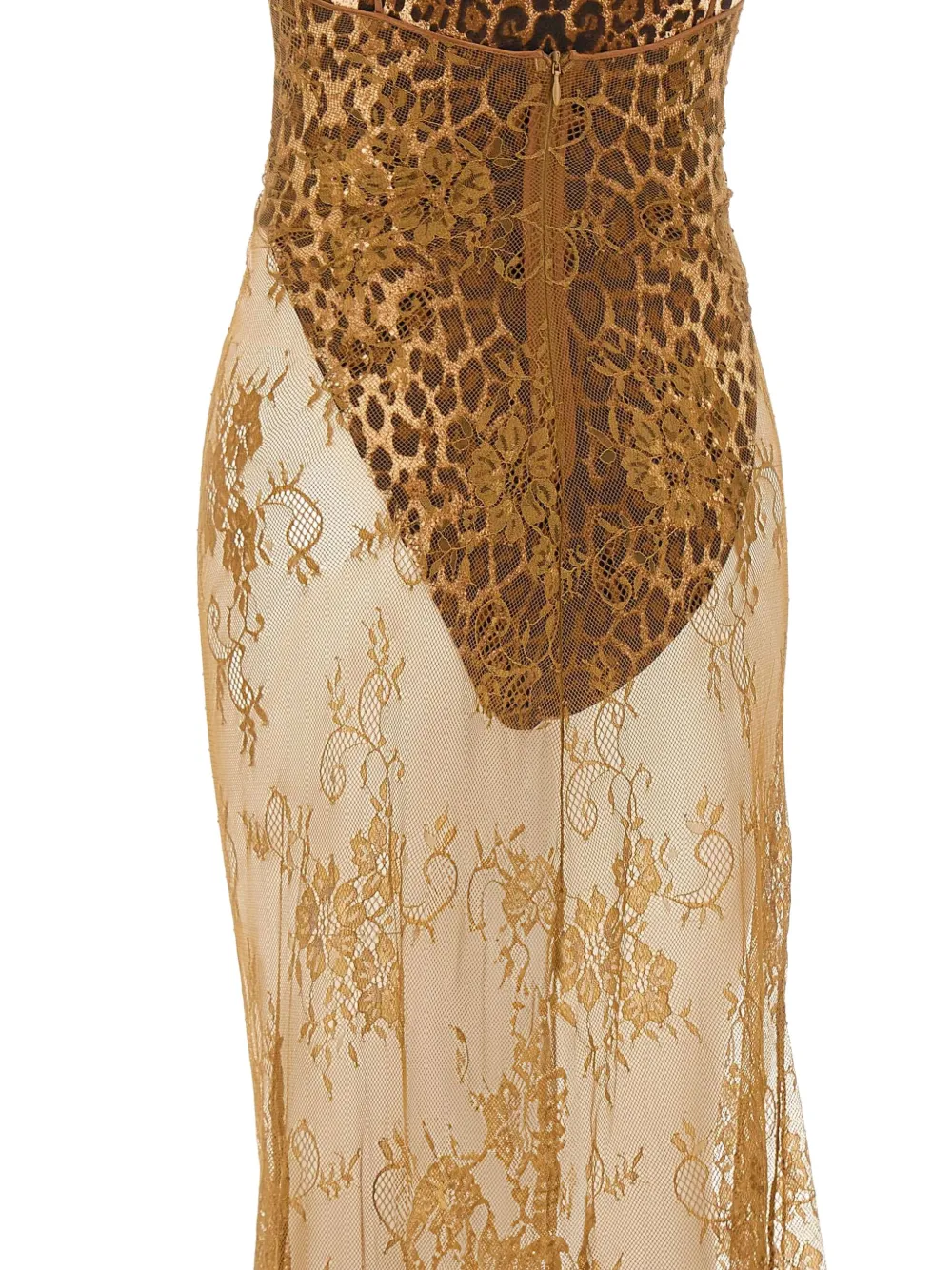 Jacques Lace Animal-print Dress In Brown