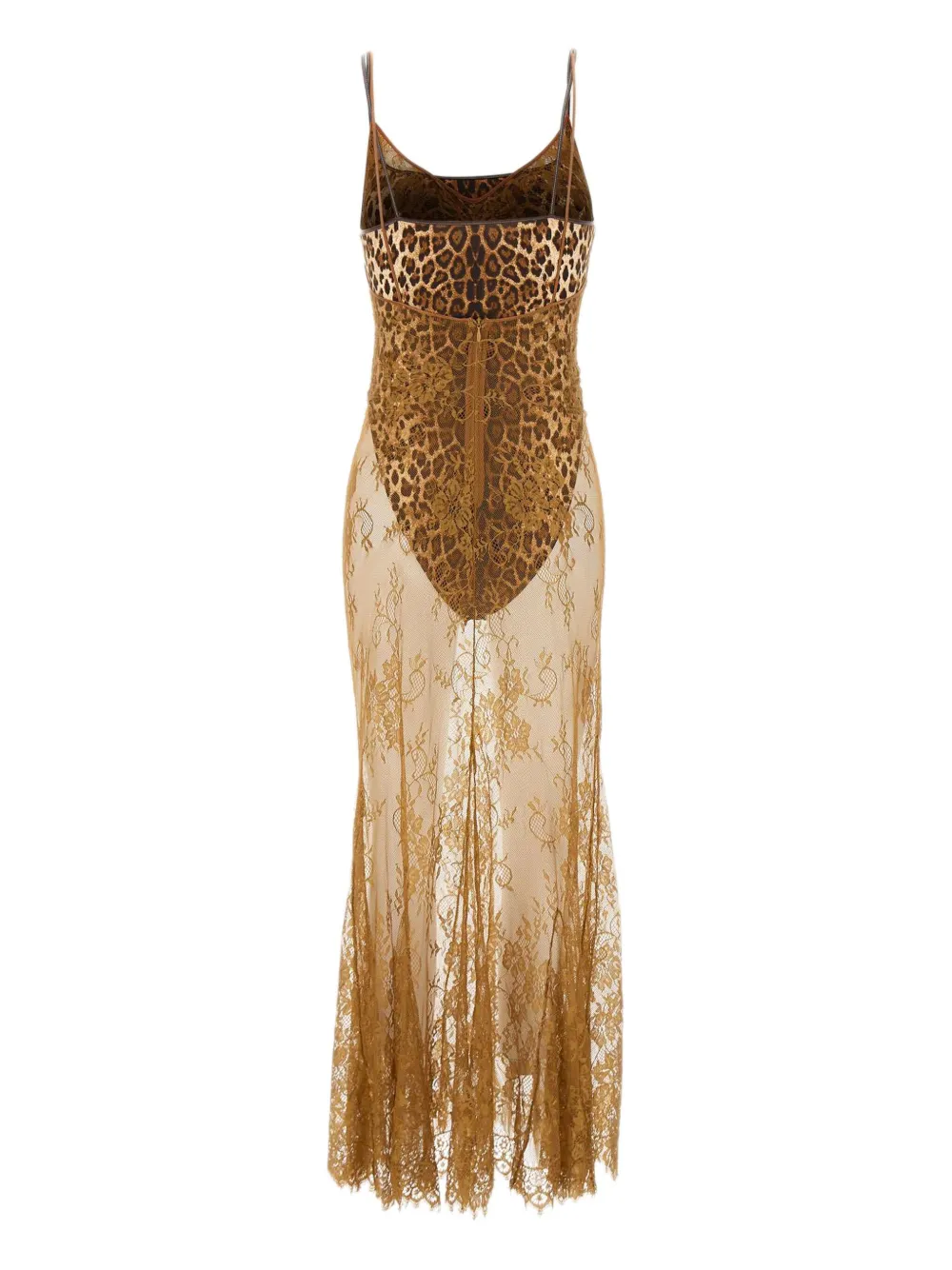 Jacques Lace Animal-print Dress In Brown