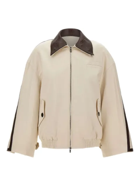 Jacques contrasting-collar bomber jacket