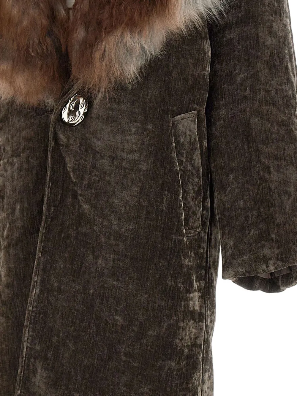 Jacques Shearling Jewel-button Coat In Green