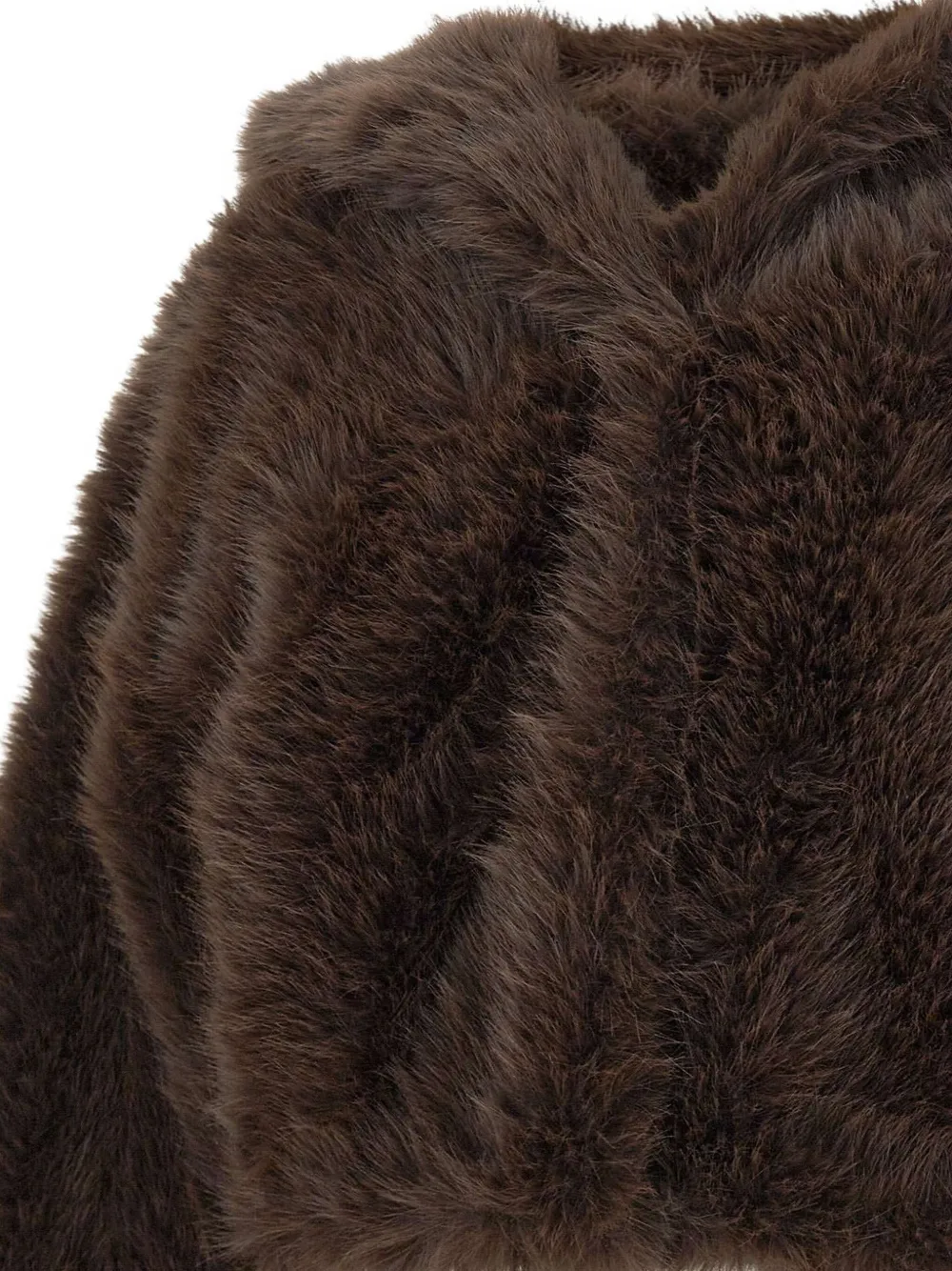 Bb Couture Hooded Faux-fur Jacket In Brown