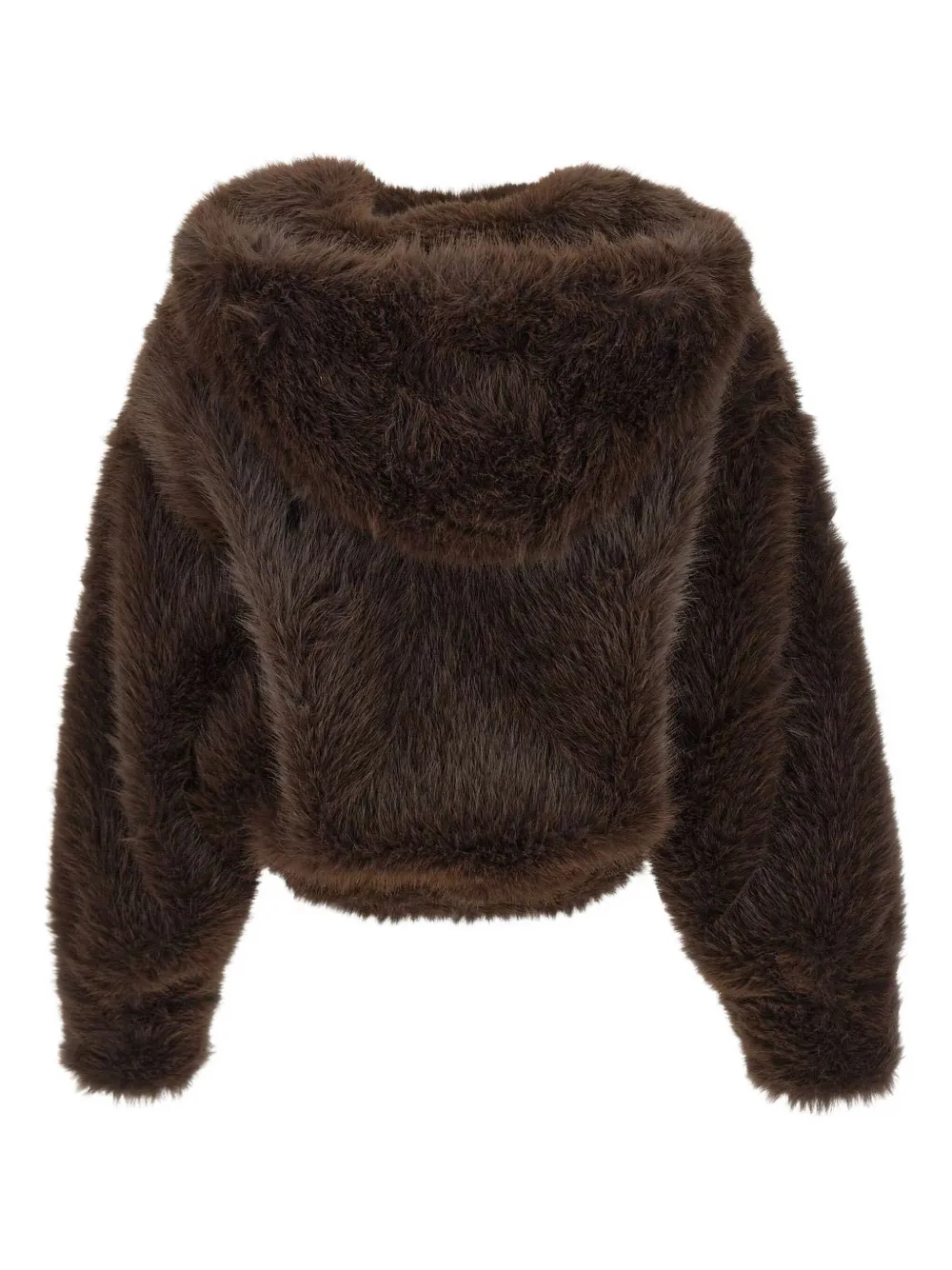 Bb Couture Hooded Faux-fur Jacket In Brown