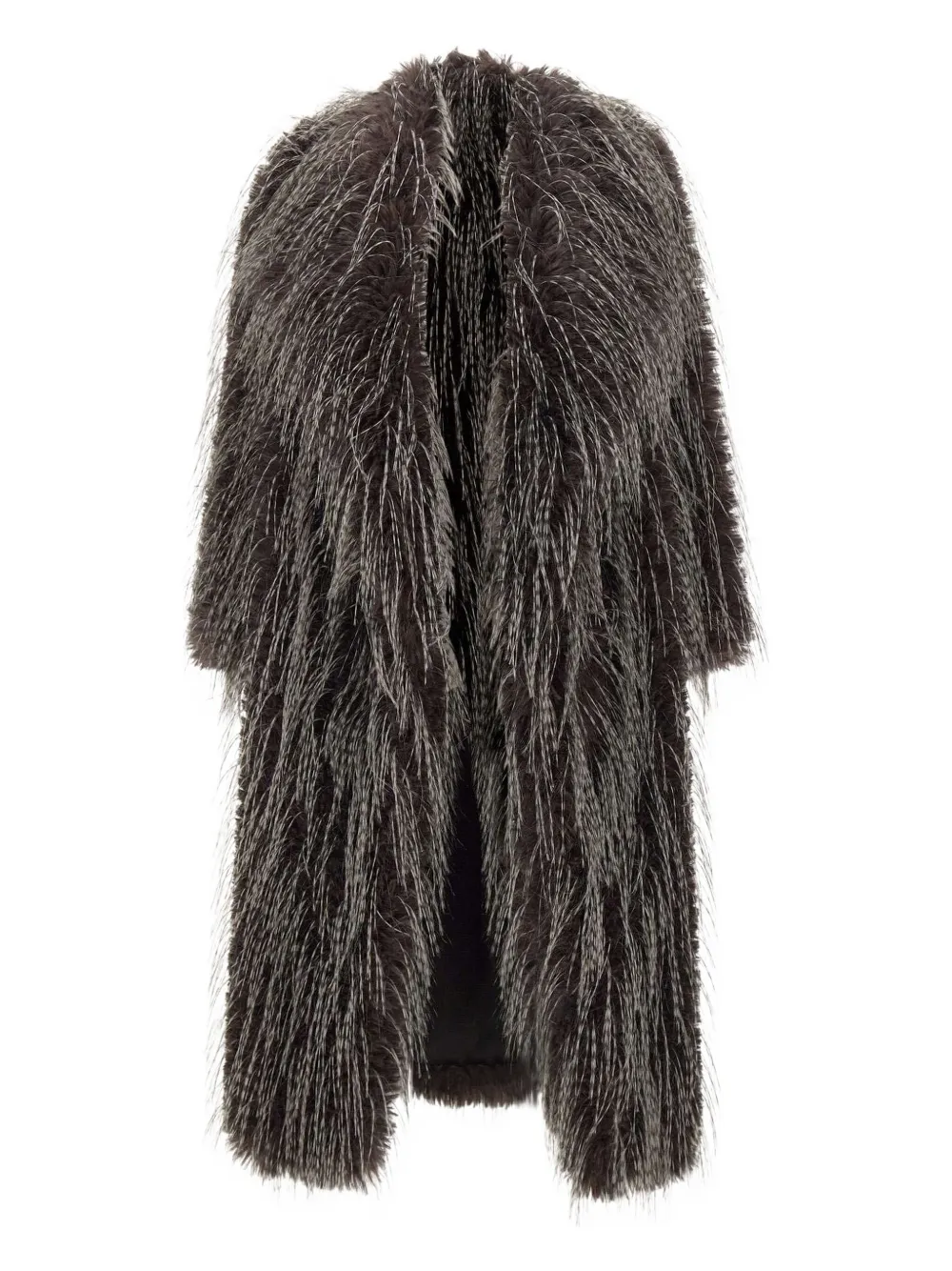 Bb Couture Wide-collar Faux-fur Coat In Gray