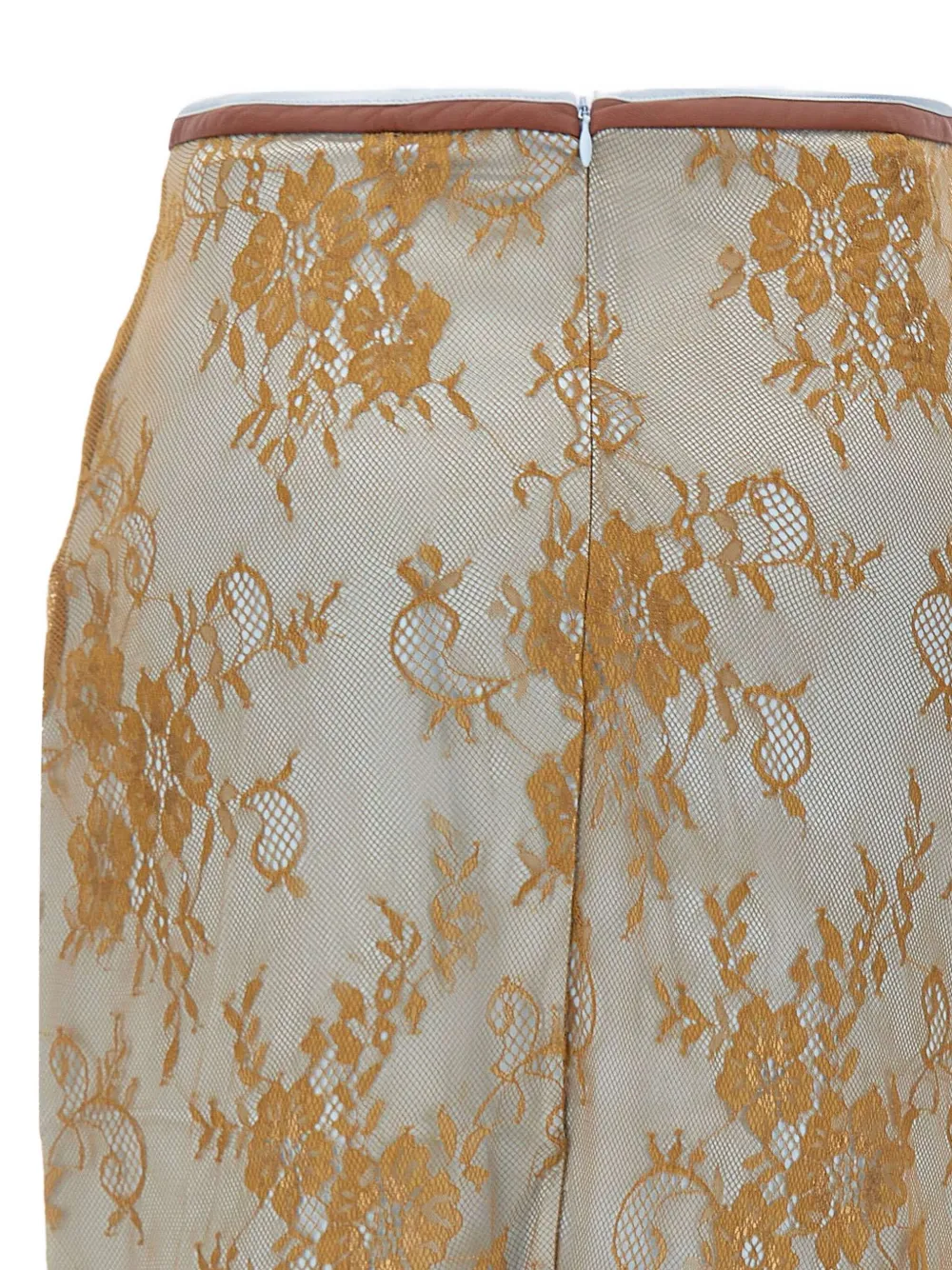 Jacques Embroidery-details Midi Skirt In Gold