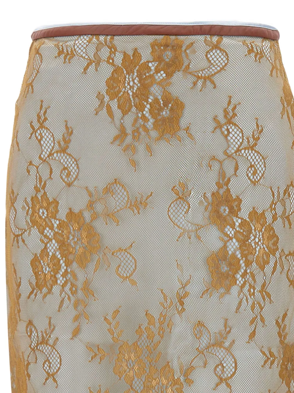 Jacques Embroidery-details Midi Skirt In Gold