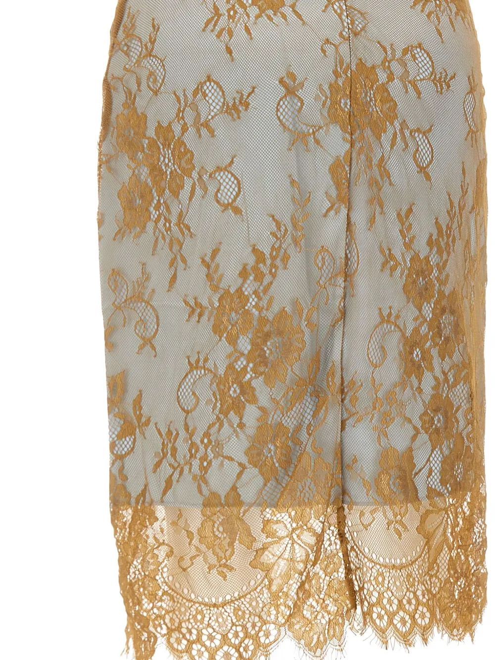 Jacques Embroidery-details Midi Skirt In Gold