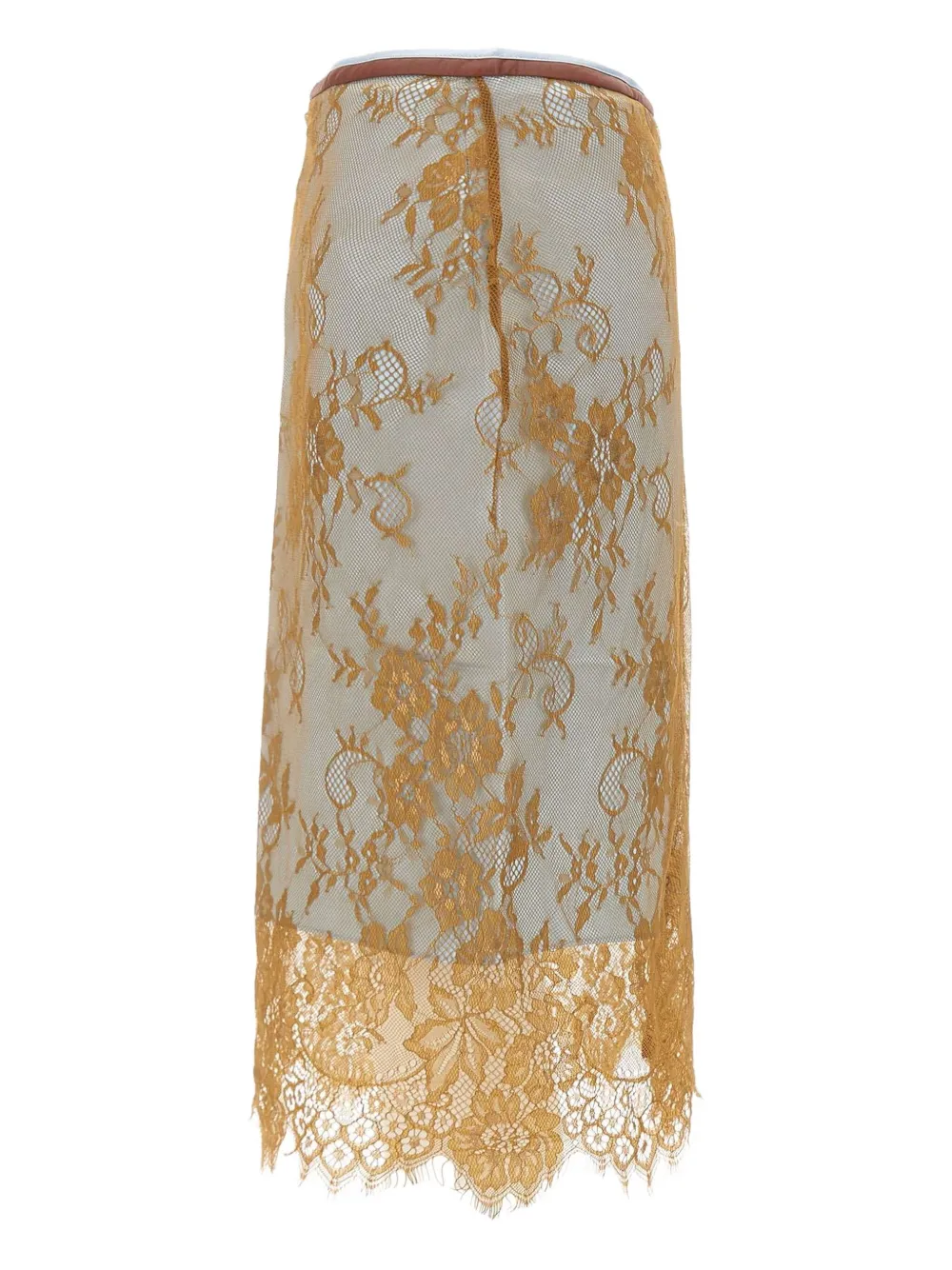 Jacques Embroidery-details Midi Skirt In Gold