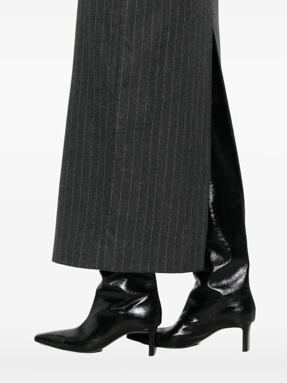 House Of Dagmar Pinstripe Pencil Maxi Skirt In Black