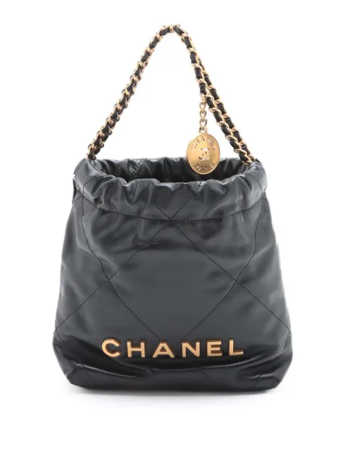 CHANEL Pre-Owned 2021-2025 Mini Shiny Calfskin 22 Handbag satchel