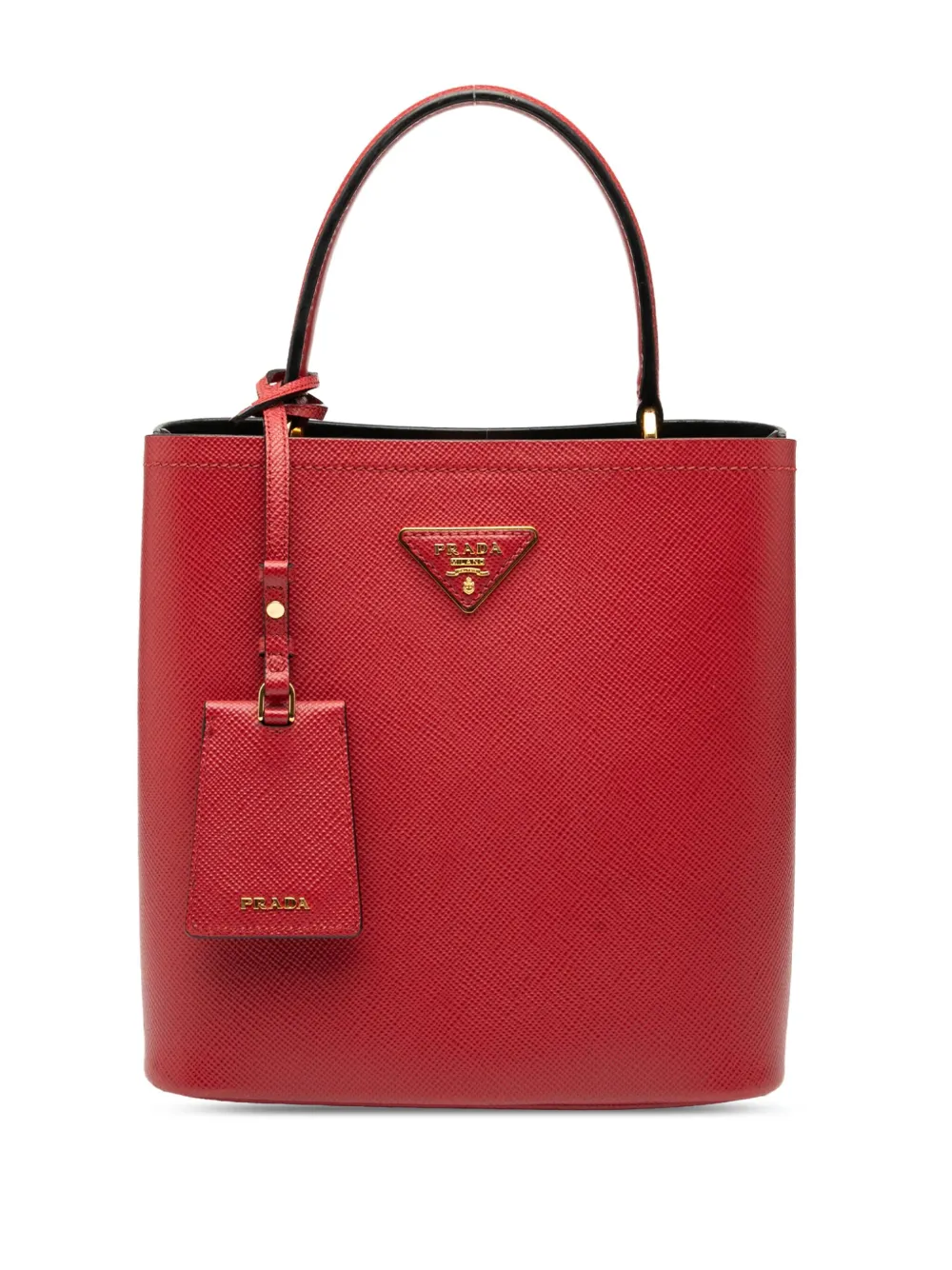 Prada Pre-Owned 2013-2024 Medium Saffiano Cuir Panier satchel | Red | Image 1
