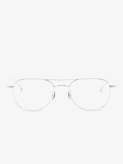 Eyevan7285 double-bridge clear-lens glasses