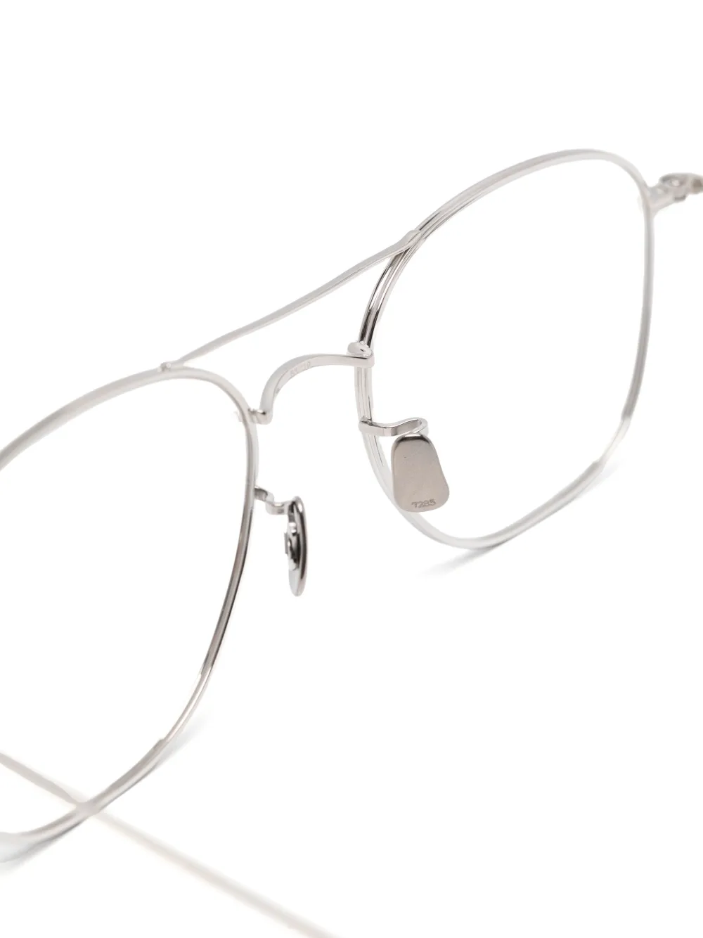 Eyevan7285 Double-bridge Clear-lens Glasses - Silver 