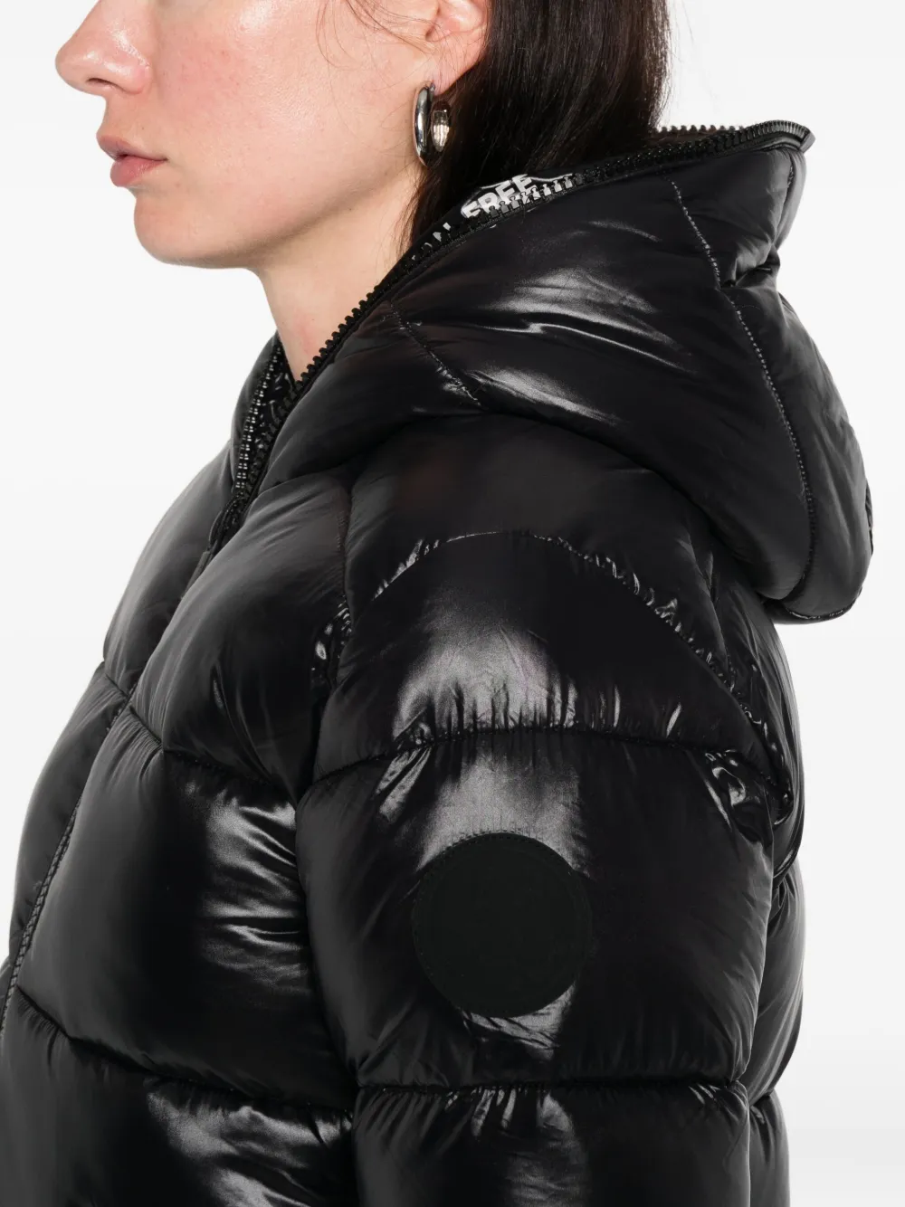 Save The Duck Hooded Padded Jacket In Black