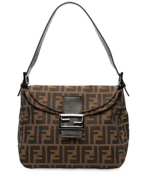 Fendi Pre-Owned 20th Century Zucca Canvas Double Flap Mamma shoulder bag
