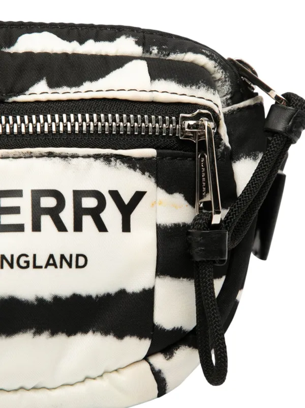 Burberry Pre-Owned 2010-2025 Zebra Print Nylon Logo Cannon Belt