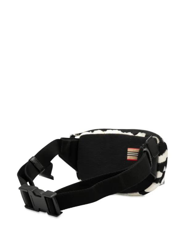 Burberry Pre-Owned 2010-2025 Zebra Print Nylon Logo Cannon Belt