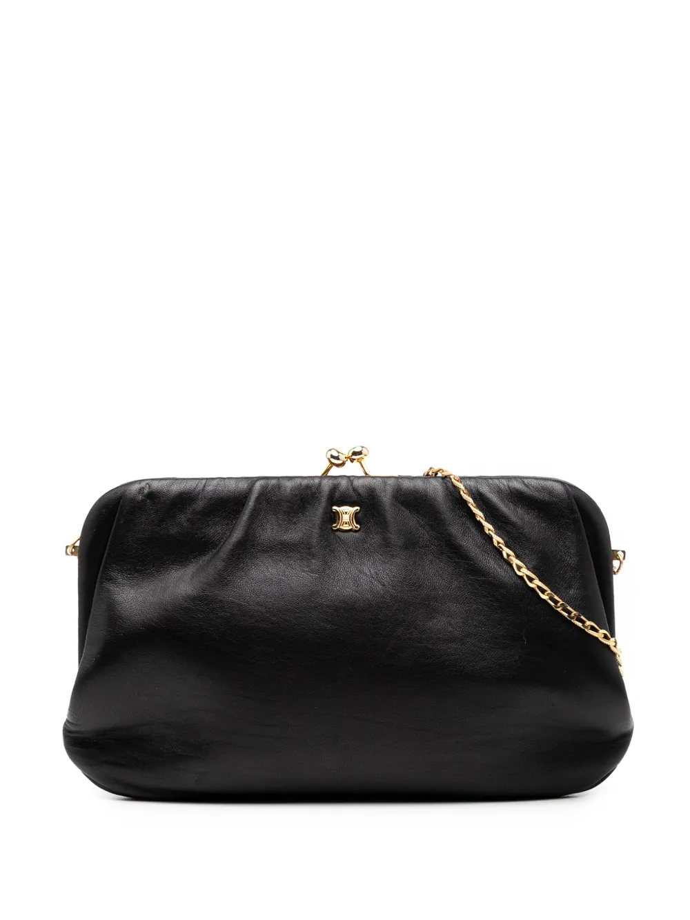 Celine Pre-Owned 2005 レザー トリオンフ キスロック ショルダーバッグ - ブラック Celine Pre-Owned 2005 レザー トリオンフ キスロック ショルダーバッグ - ブラック