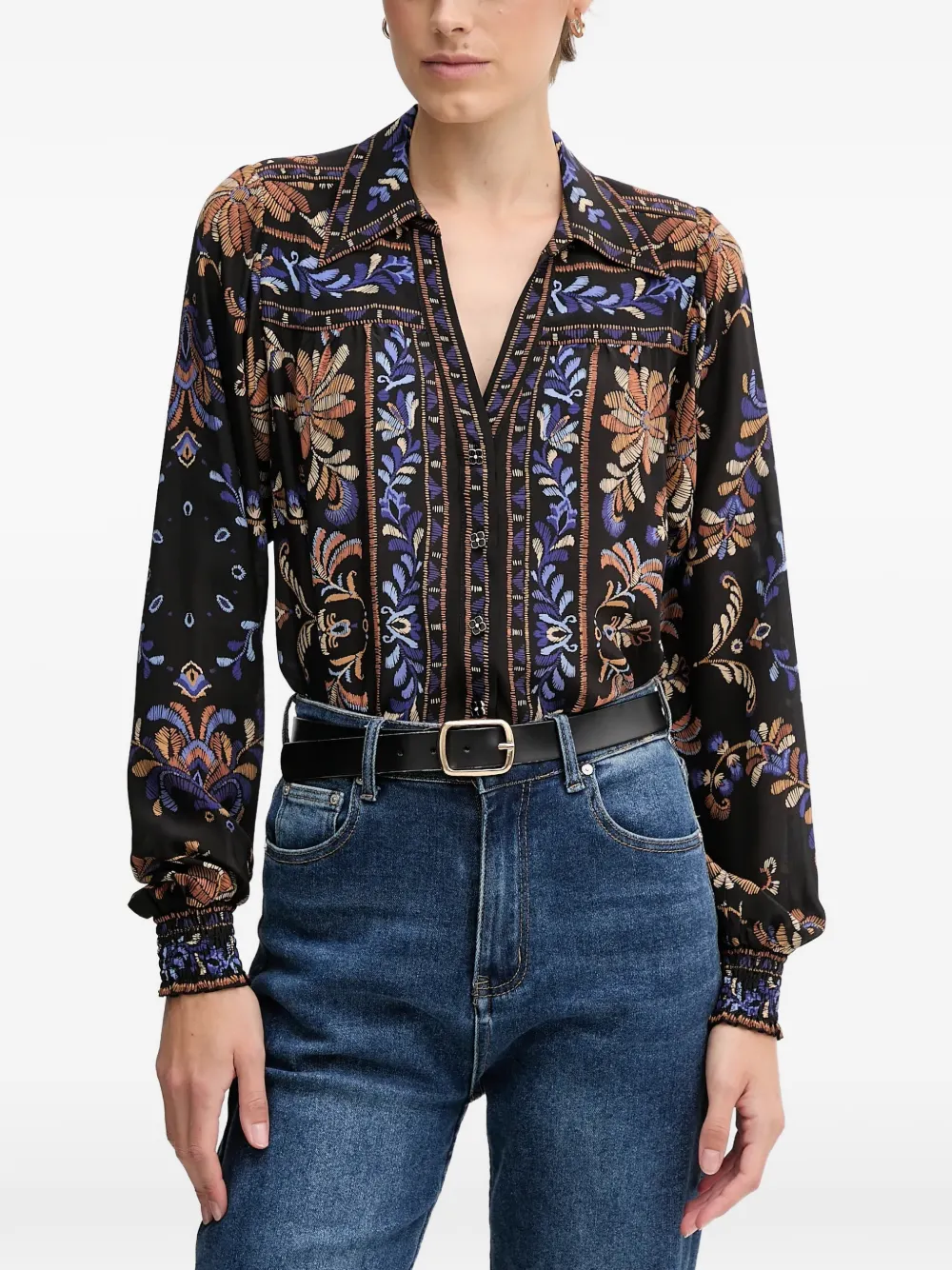 Hale Bob Avalynn floral-print blouse - Nero