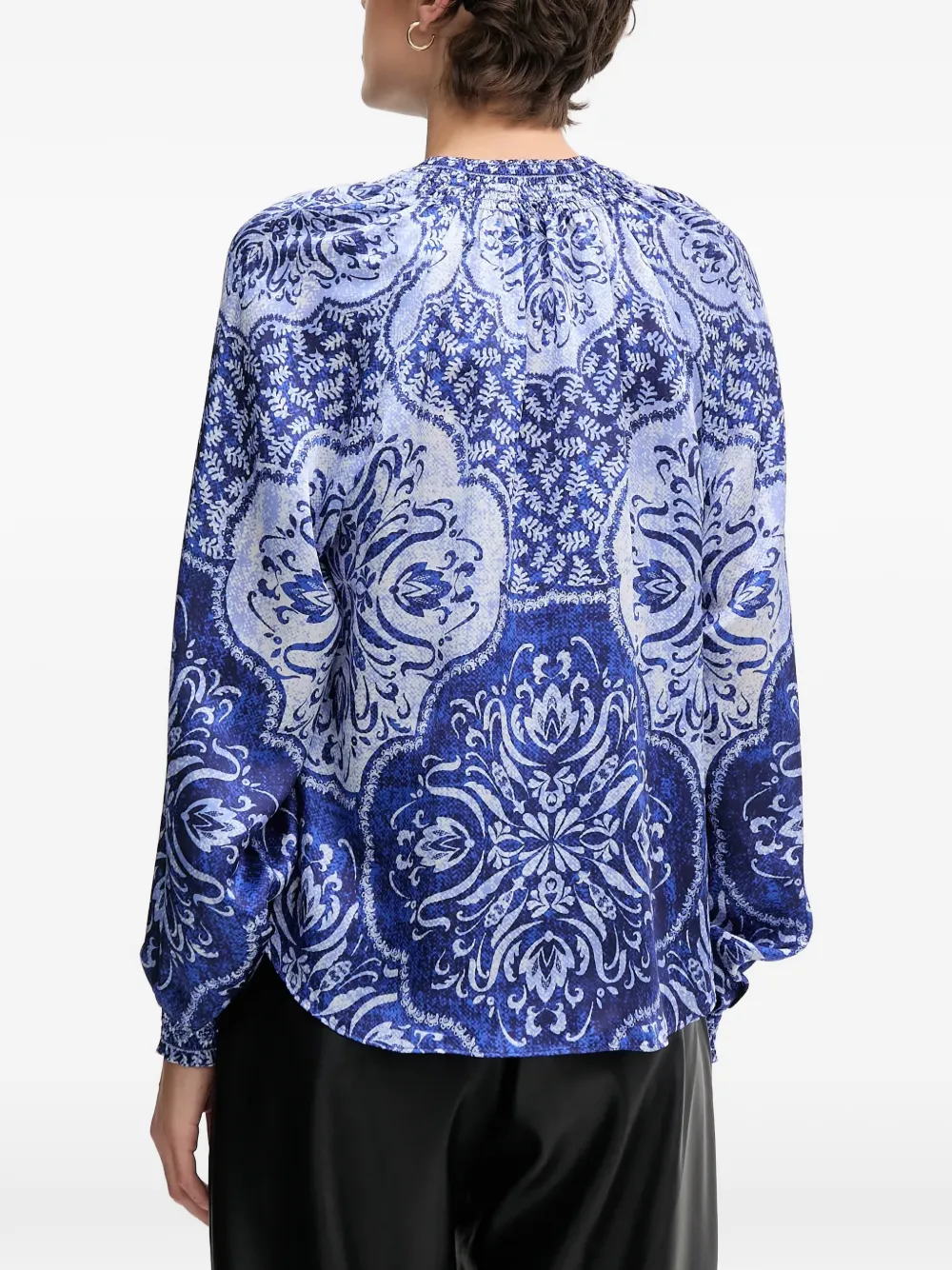  Hale Bob Marianna Printed Button Top - Blue 
