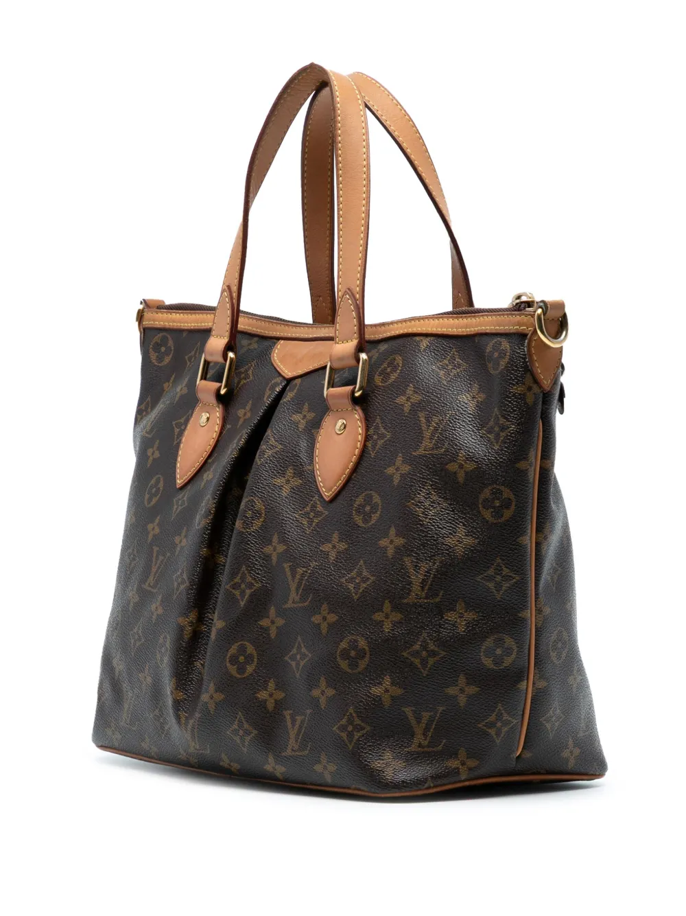 Pre-owned Louis Vuitton 2012 Monogram Palermo Pm Satchel In Brown