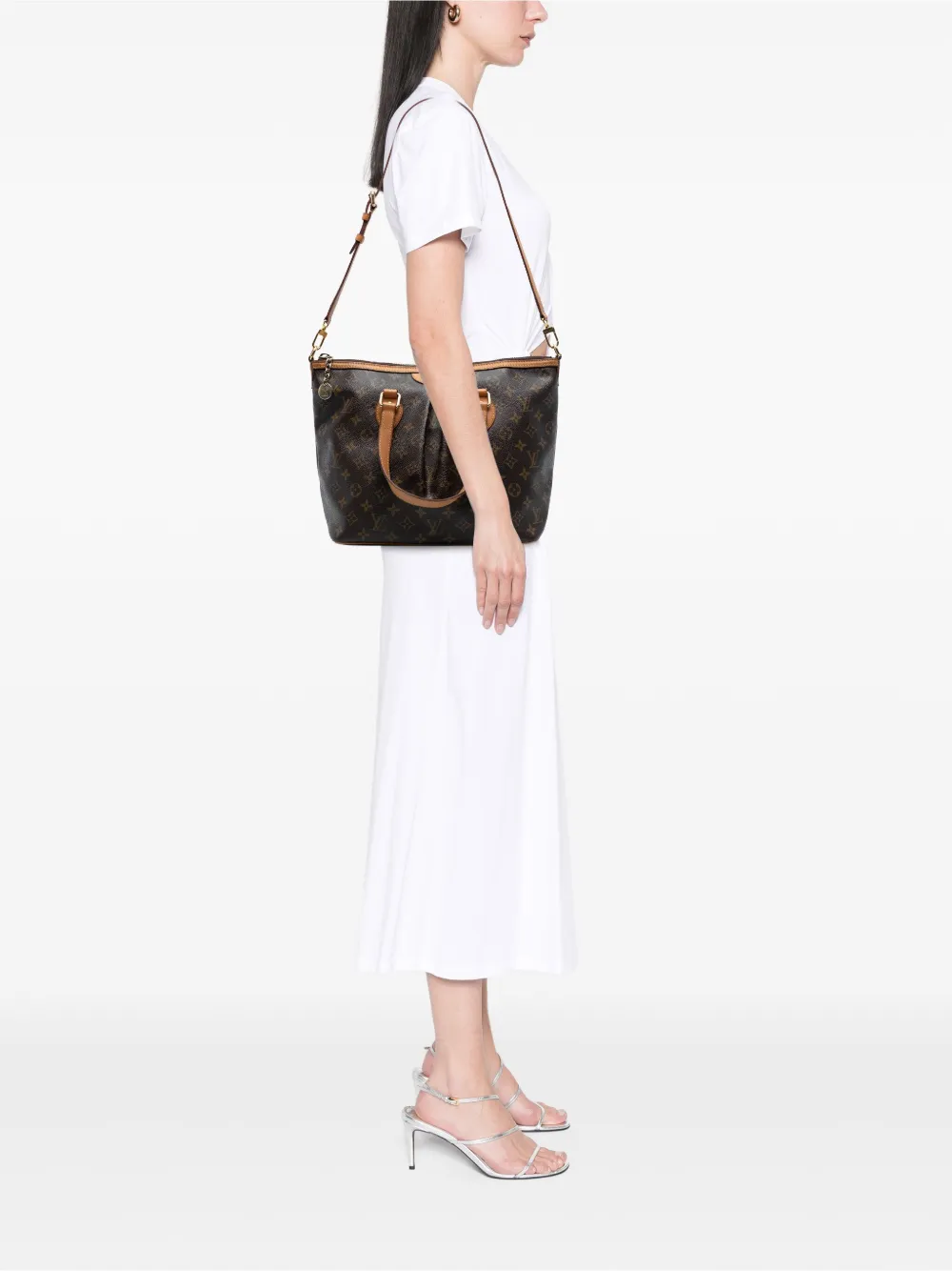 Pre-owned Louis Vuitton 2012 Monogram Palermo Pm Satchel In Brown
