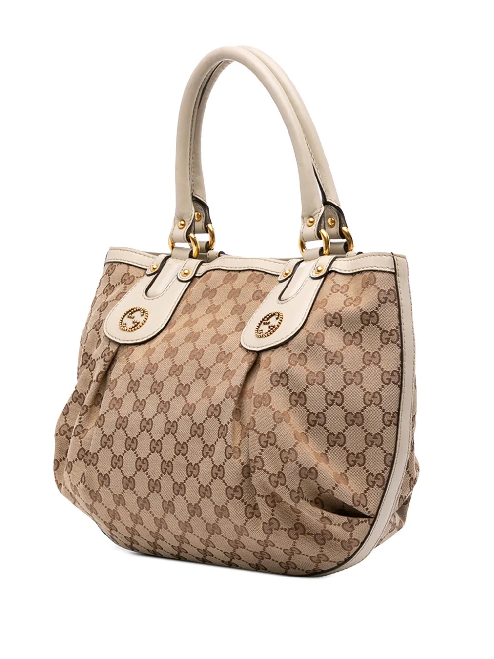 Pre-owned Gucci 2016-2025 Gg Canvas Scarlett Tote Bag In Brown