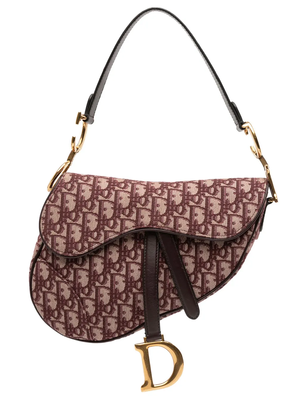 Christian Dior Pre-Owned 2018 オブリーク キャンバス サドル ショルダーバッグ - レッド Christian Dior Pre-Owned 2018 オブリーク キャンバス サドル ショルダーバッグ - レッド