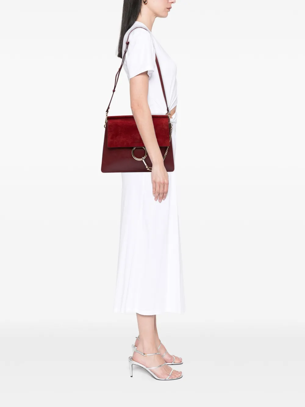 Chloé Pre-Owned 2017 Medium Calfskin and Suede Faye crossbody bag | Pre-Owned | Image 2