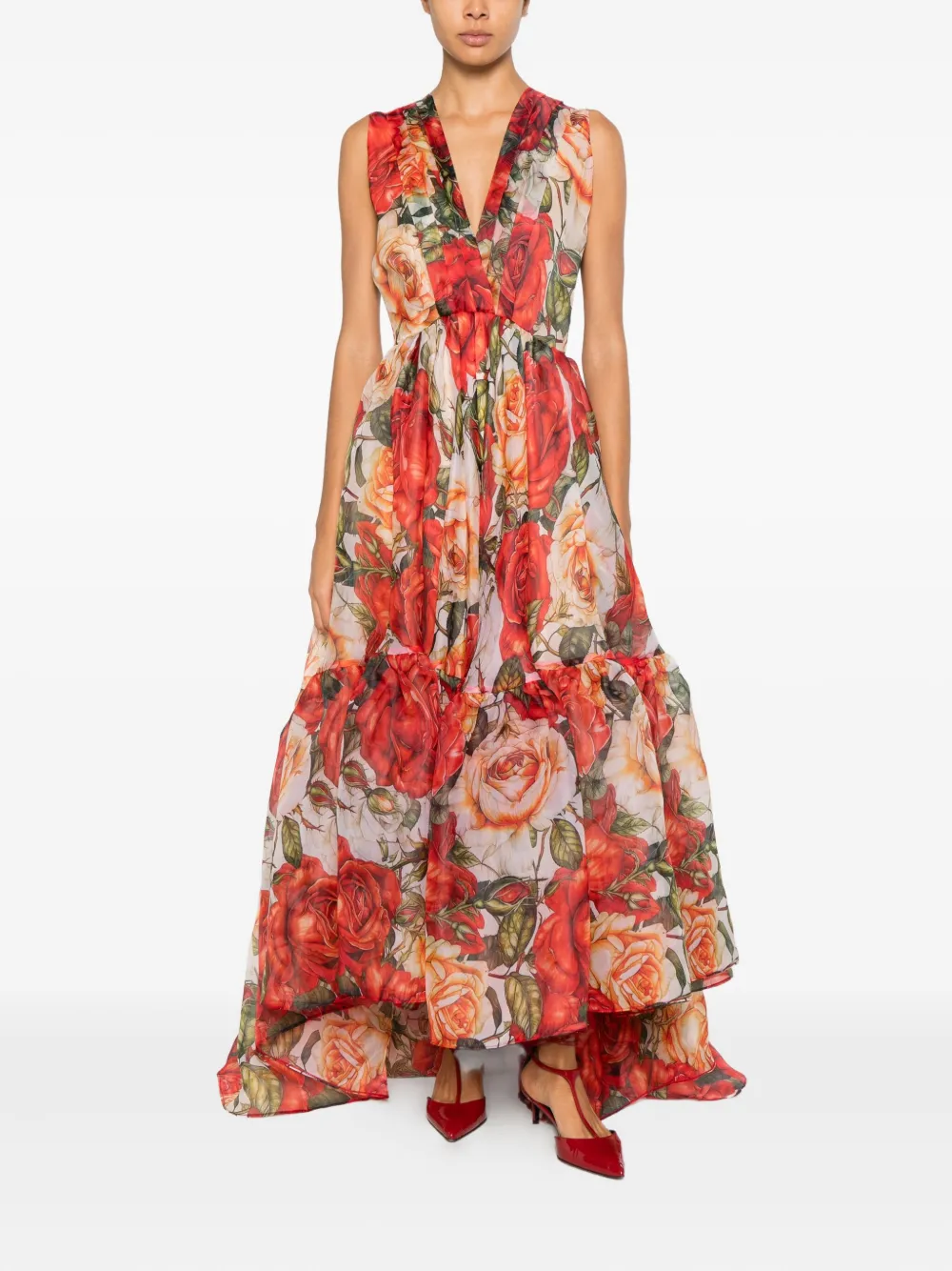 Miau By Clara Rotescu Rosamund Maxi Dress In Red