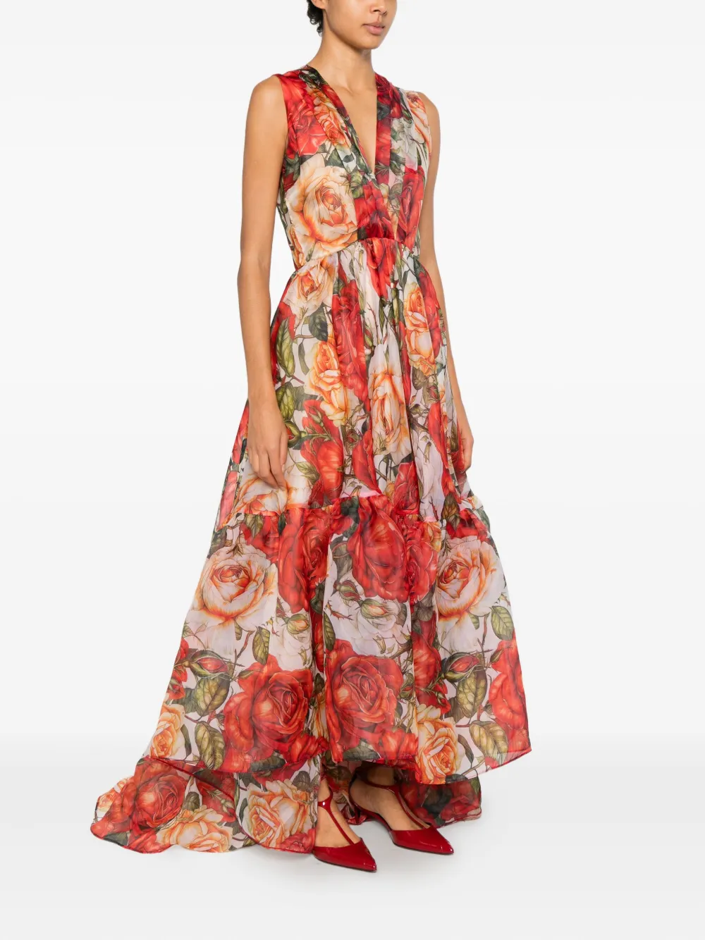 Miau By Clara Rotescu Rosamund Maxi Dress In Red