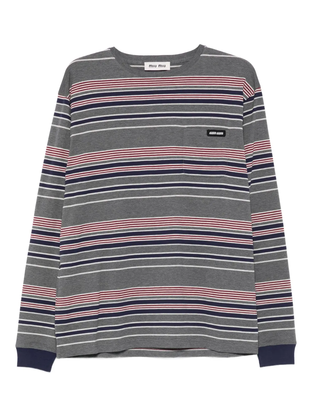 Miu Miu striped-pattern top | Grey | Image 1