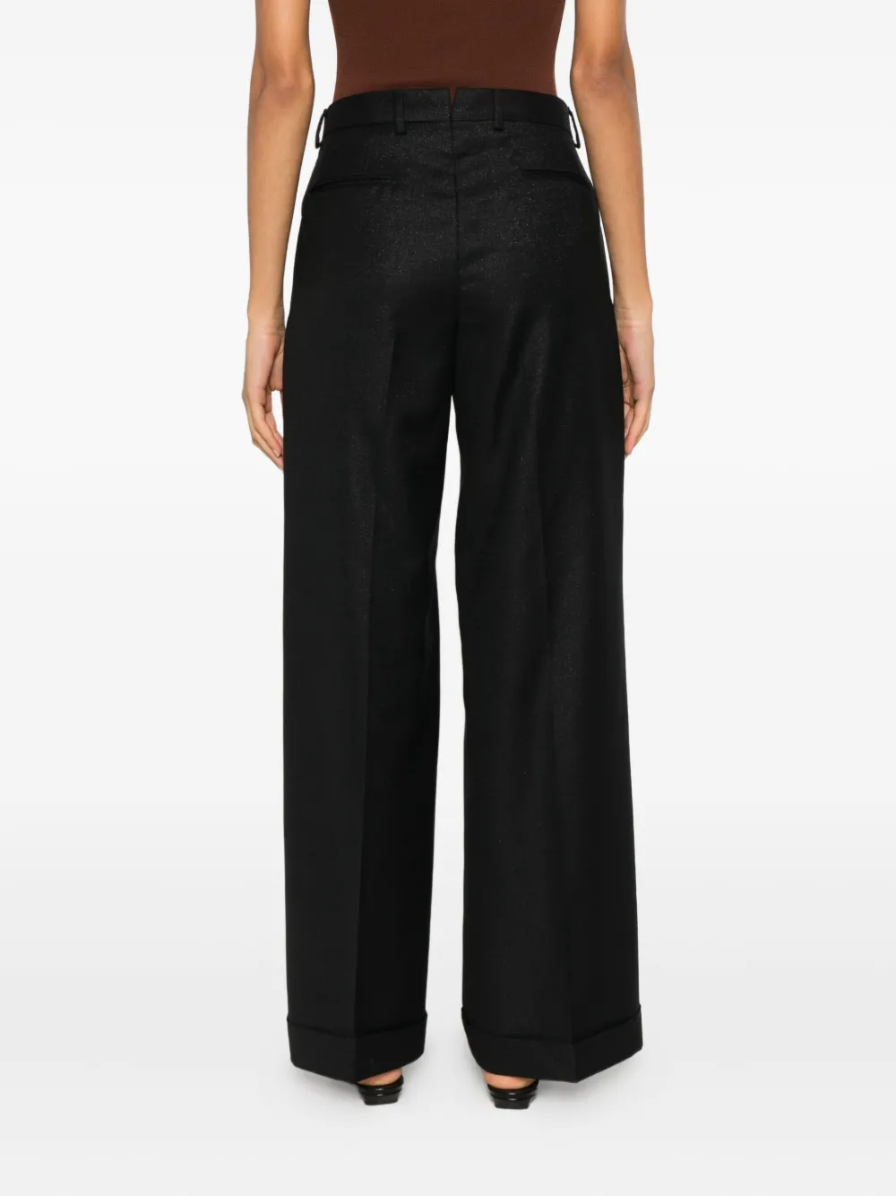 Luigi Bianchi Mantova Glitter-embellishment Tailored Trousers In Black