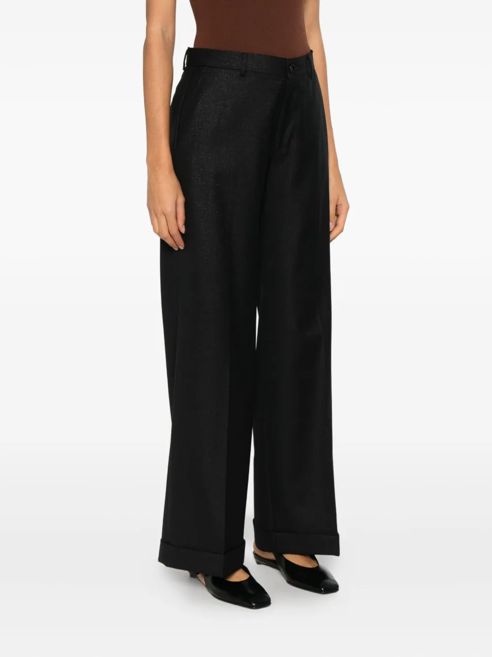 Luigi Bianchi Mantova Glitter-embellishment Tailored Trousers In Black