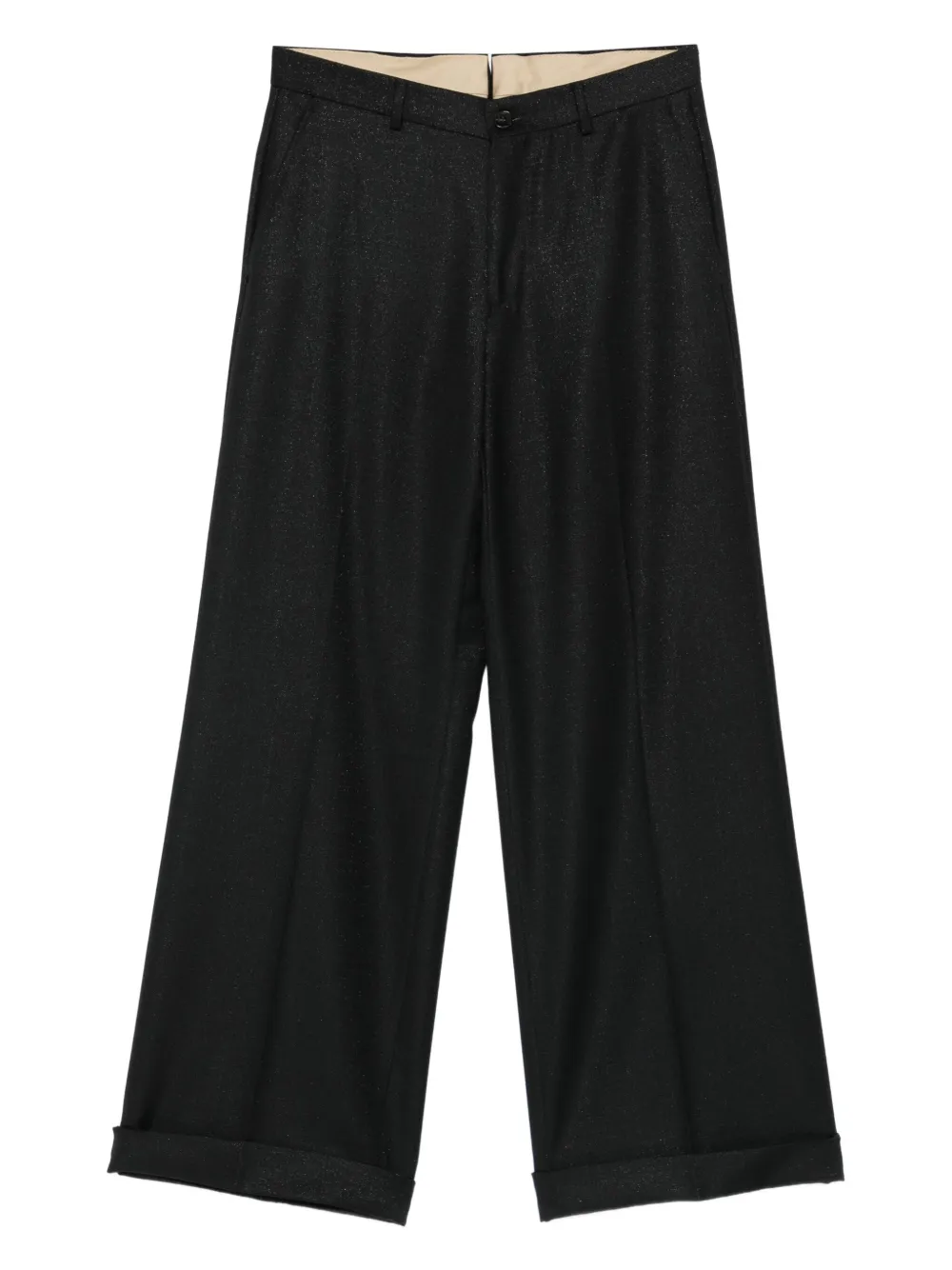 LUIGI BIANCHI MANTOVA glitter-embellishment tailored trousers | Black | Image 1