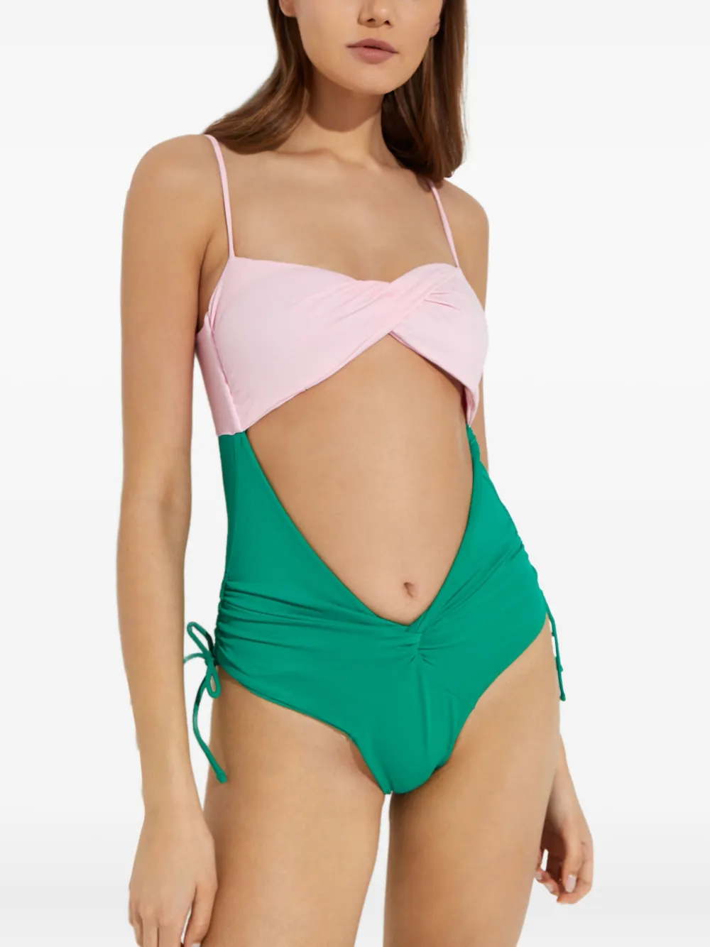 Agua Bendita Cutout Tie Swimsuit In Multi