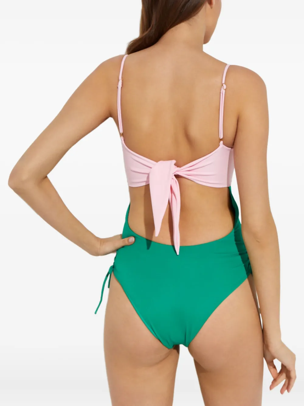 Agua Bendita Cutout Tie Swimsuit In Multi