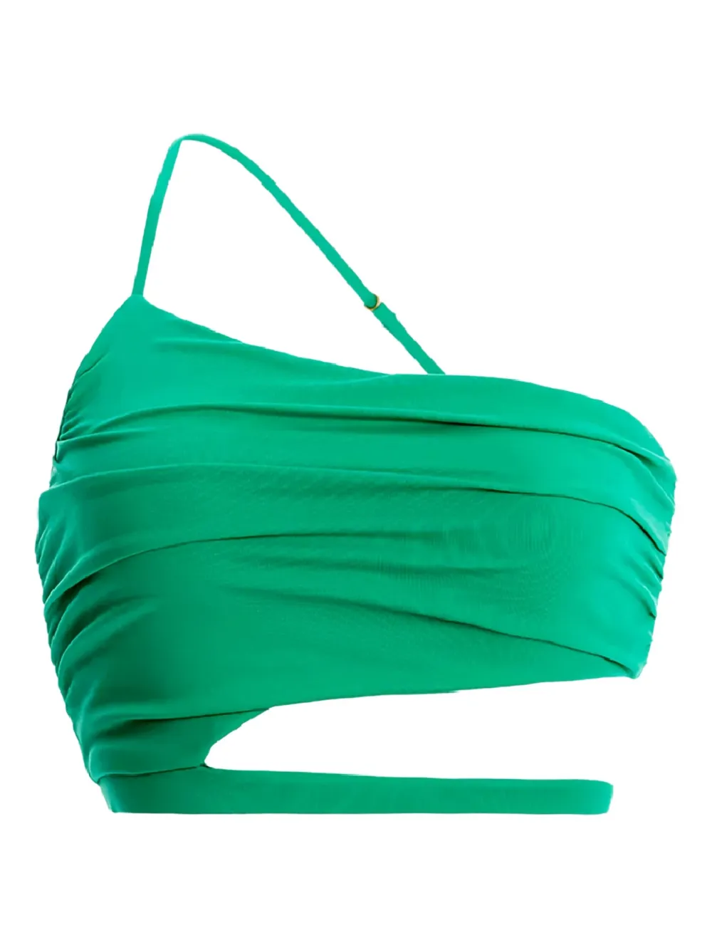 Agua Bendita Asymmetric Cutout Ventura Bikini Top In Green