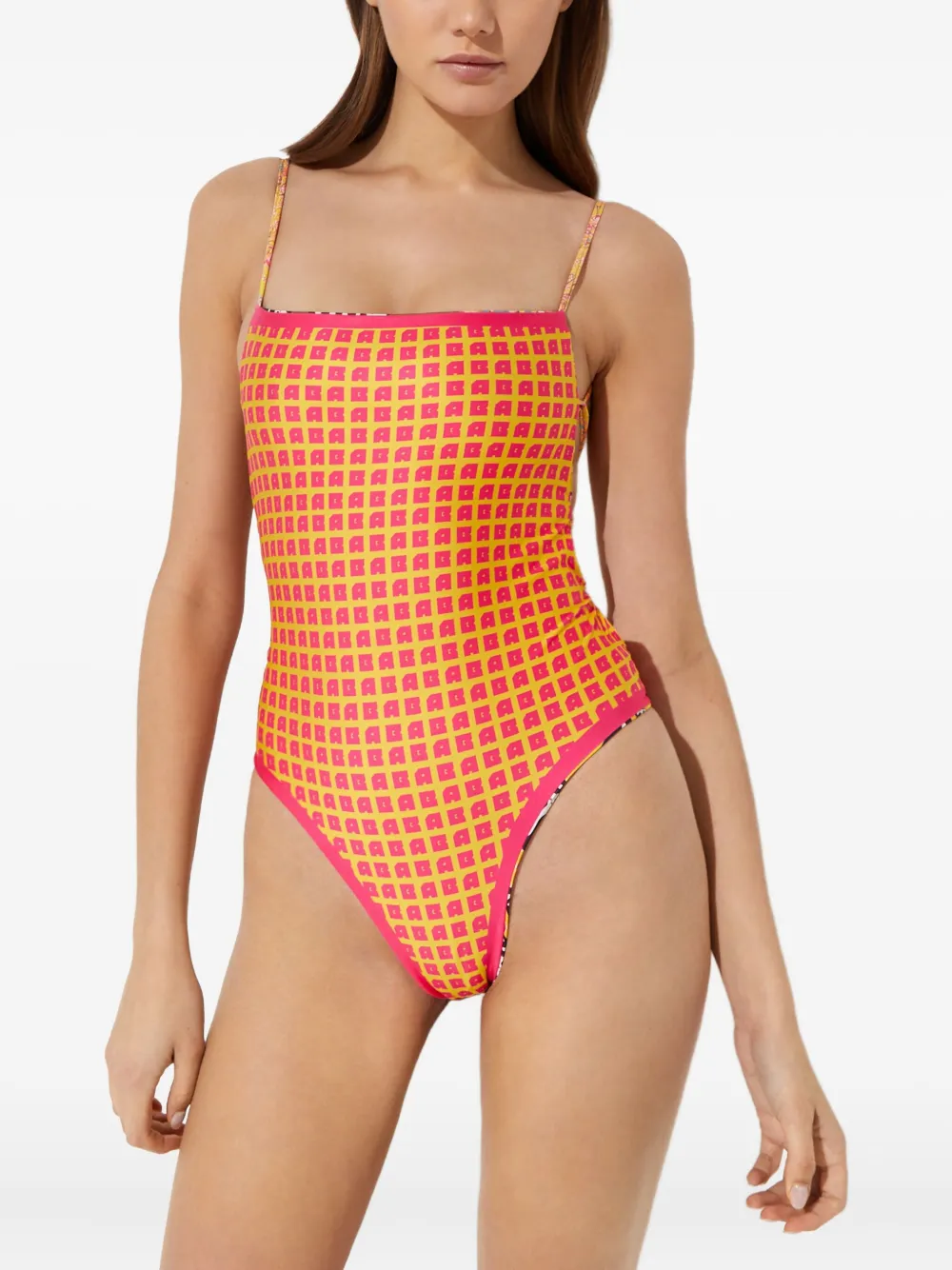 Agua Bendita Reversible Floral Swimsuit In Pink