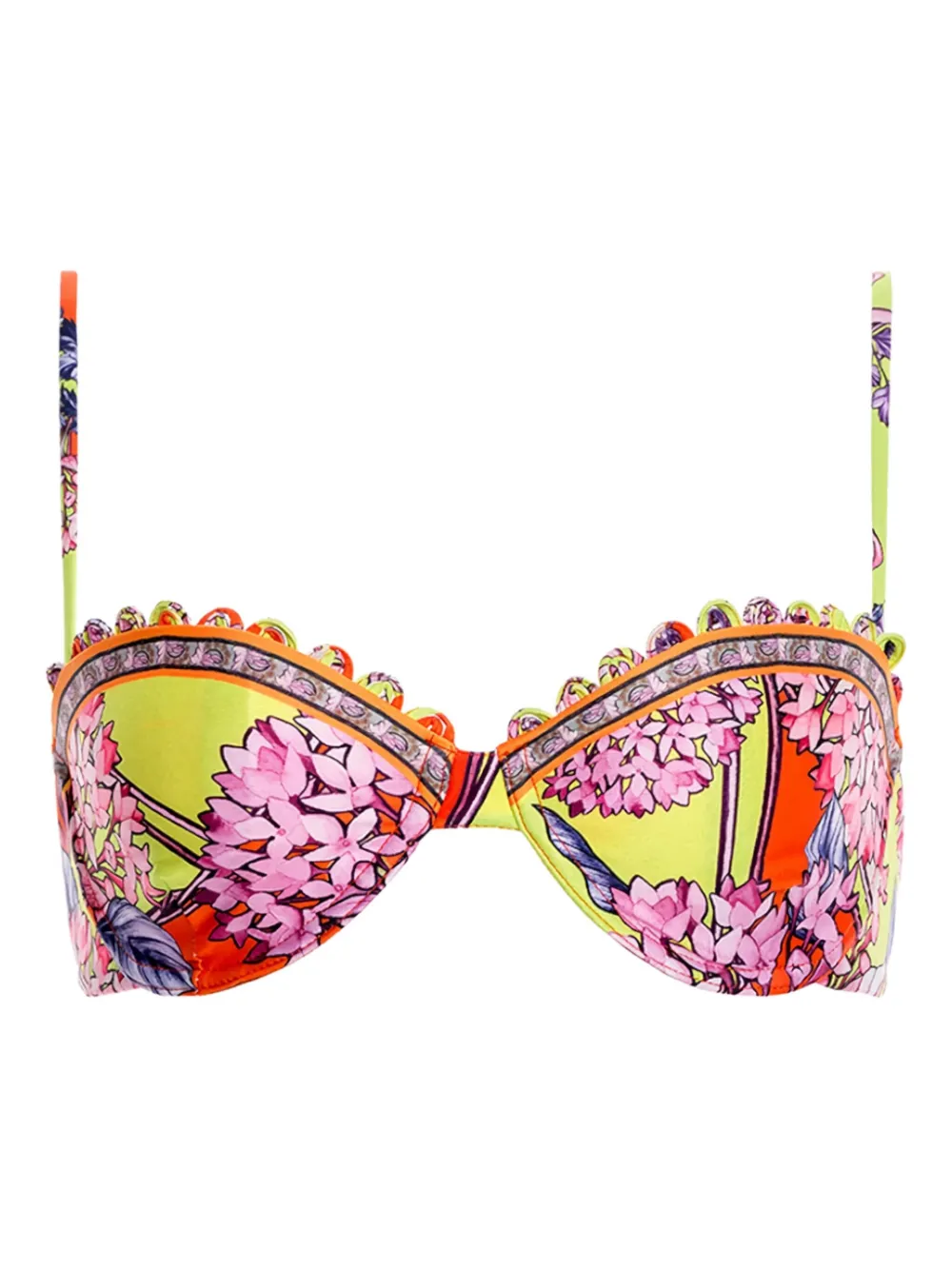 Agua Bendita Floral Piper Bikini Top In Multi