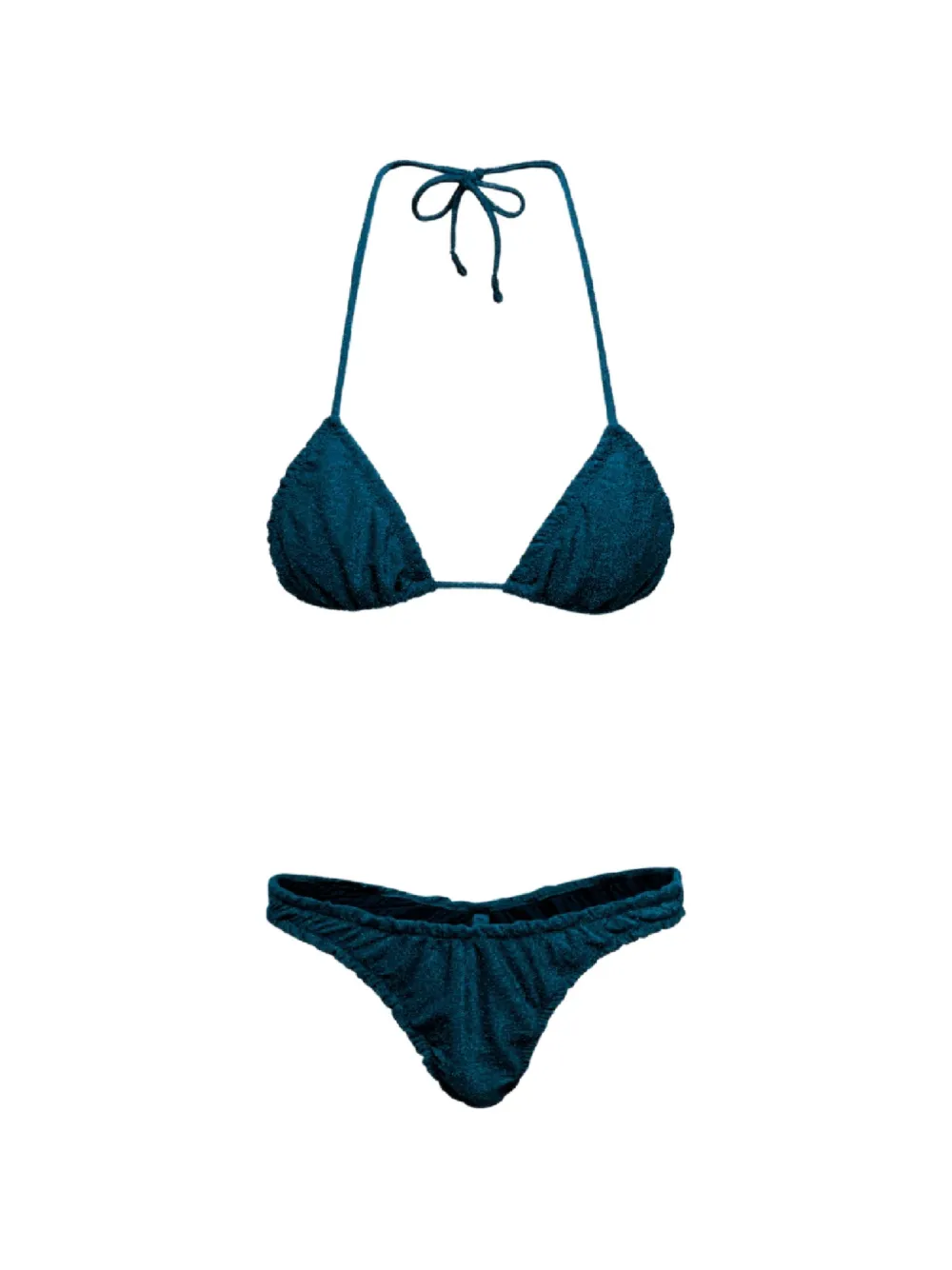 Reina Olga Guia metallic-effect bikini set - Blu