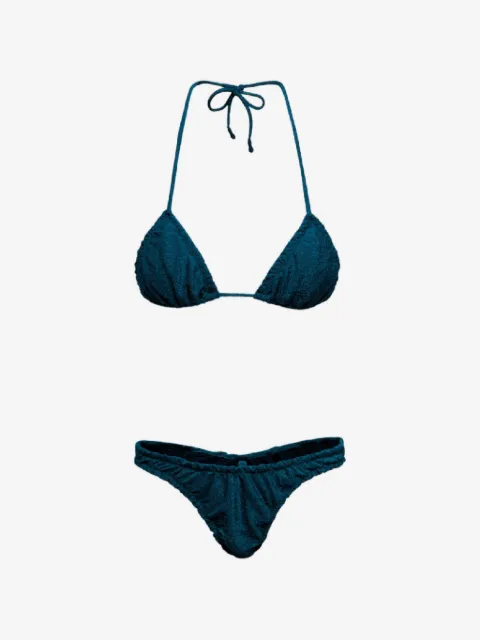 Reina Olga Guia metallic-effect bikini set