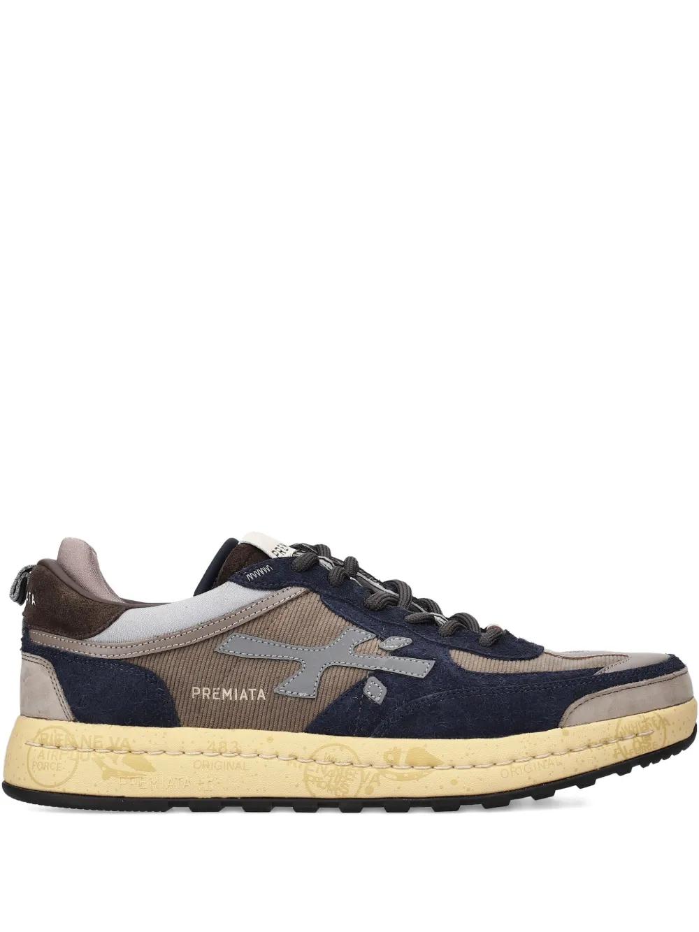 Premiata Nous sneakers met logopatch Blauw