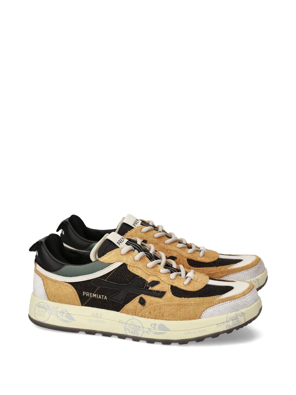 Premiata Nous sneakers met applicatie Bruin