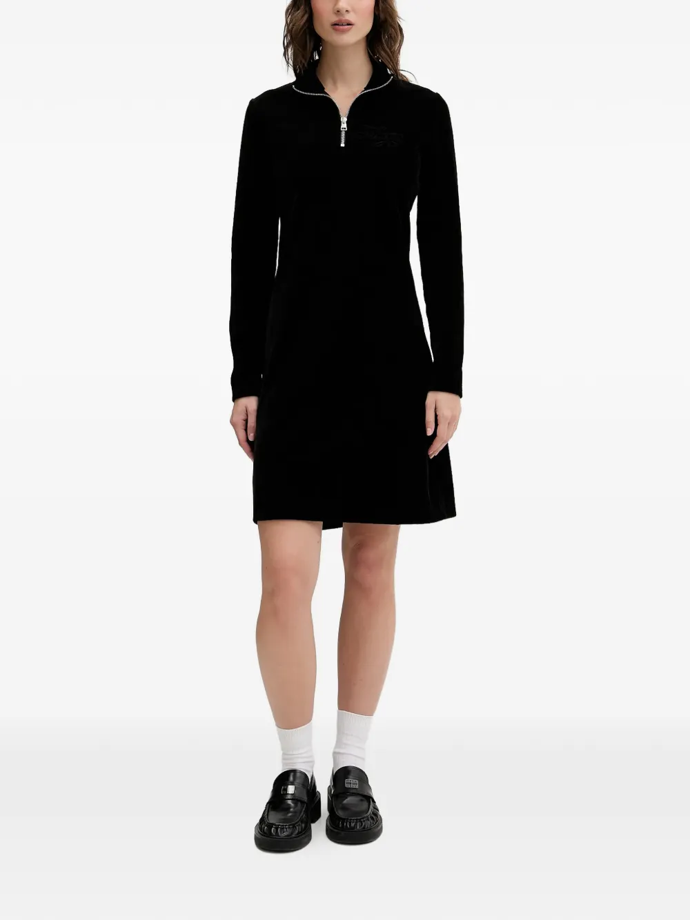 HUGO zip-up mini dress - Zwart