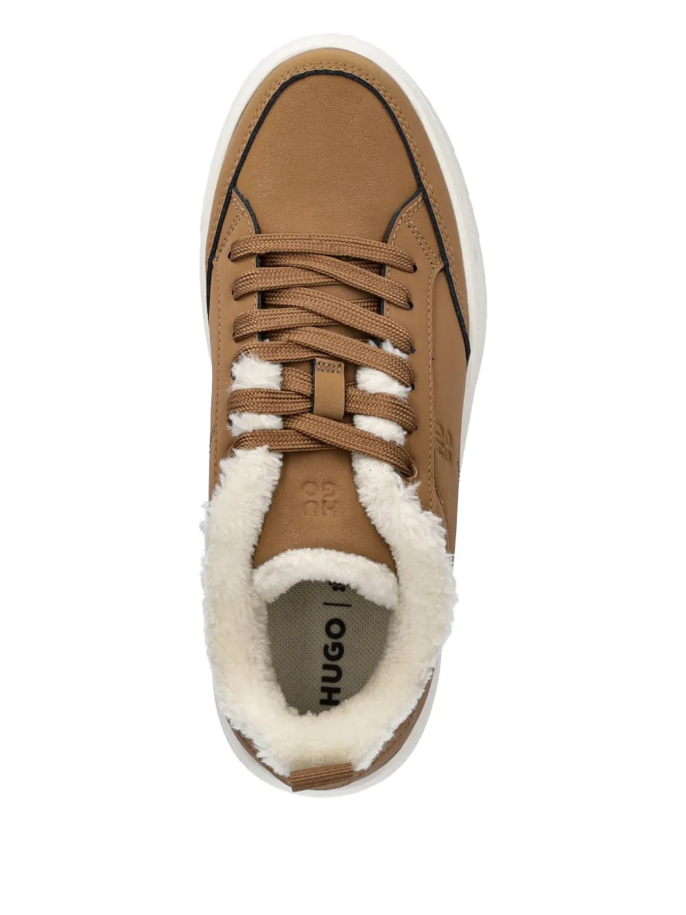 HUGO Sneakers met plateauzool Bruin