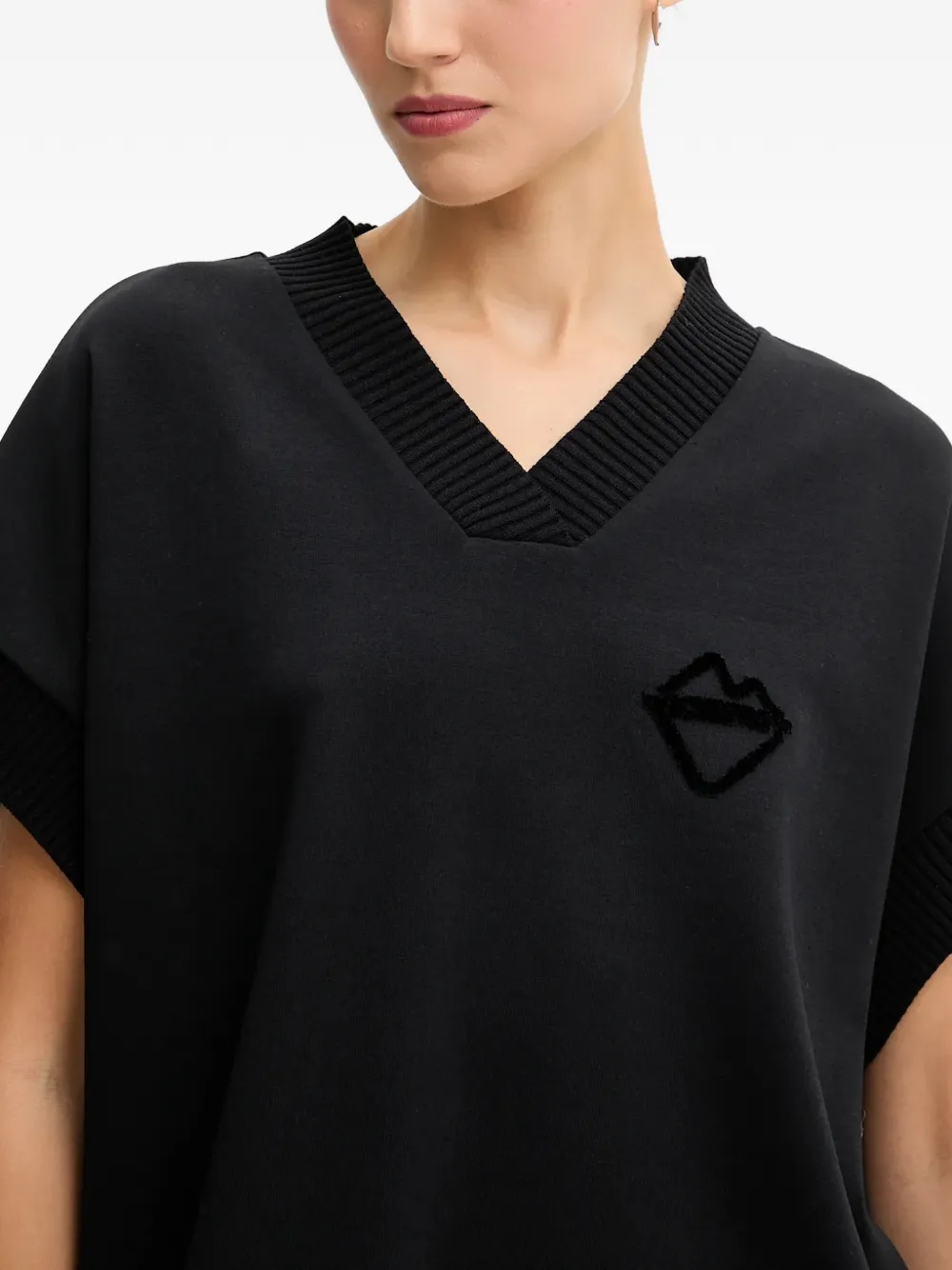 Iceberg Mini-jurk met V-hals en logo Zwart